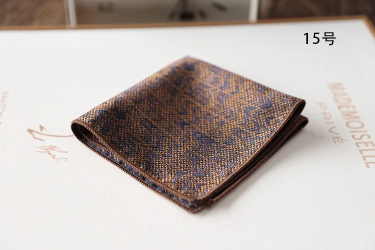 23cm Korean Retro Men's Suit Pocket Square Snowflake Star Flower Printed Handkerchief Banquet Accessories Cravat Hanky Towel