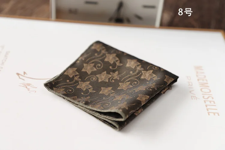 23cm Korean Retro Men's Suit Pocket Square Snowflake Star Flower Printed Handkerchief Banquet Accessories Cravat Hanky Towel