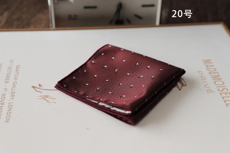 23cm Korean Retro Men's Suit Pocket Square Snowflake Star Flower Printed Handkerchief Banquet Accessories Cravat Hanky Towel