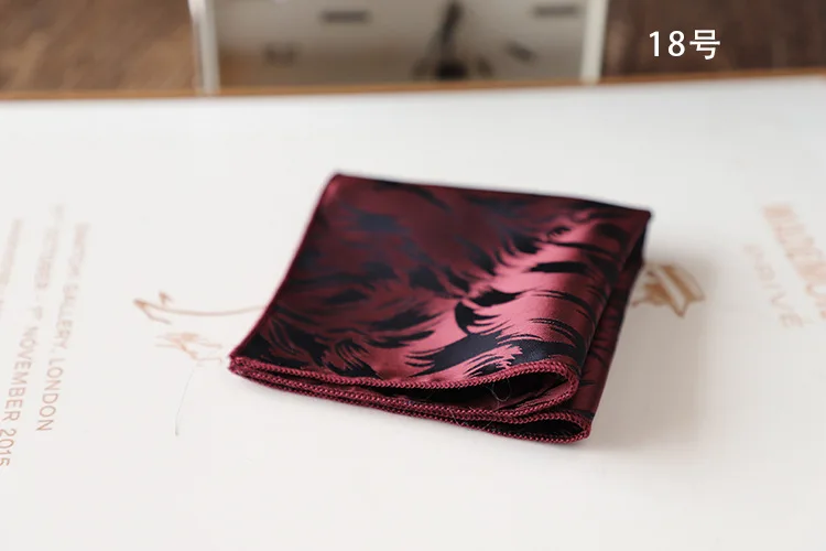 23cm Korean Retro Men's Suit Pocket Square Snowflake Star Flower Printed Handkerchief Banquet Accessories Cravat Hanky Towel