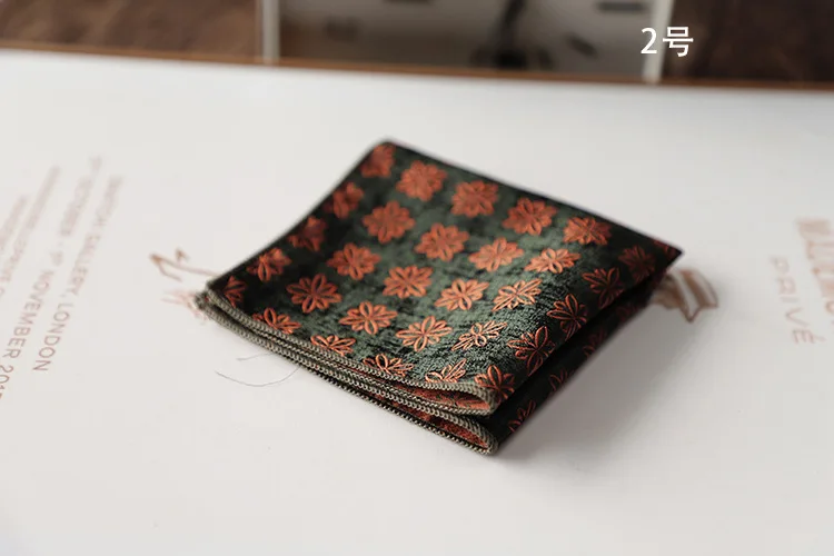 23cm Korean Retro Men's Suit Pocket Square Snowflake Star Flower Printed Handkerchief Banquet Accessories Cravat Hanky Towel