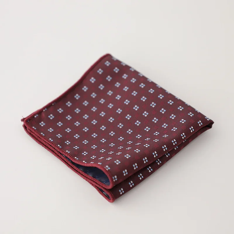 23cm New Design Mens Green Brown Pocket Square Floral Polyester Soft Handkerchief Wedding Party Tuxedo Accessories Cravat Hanky