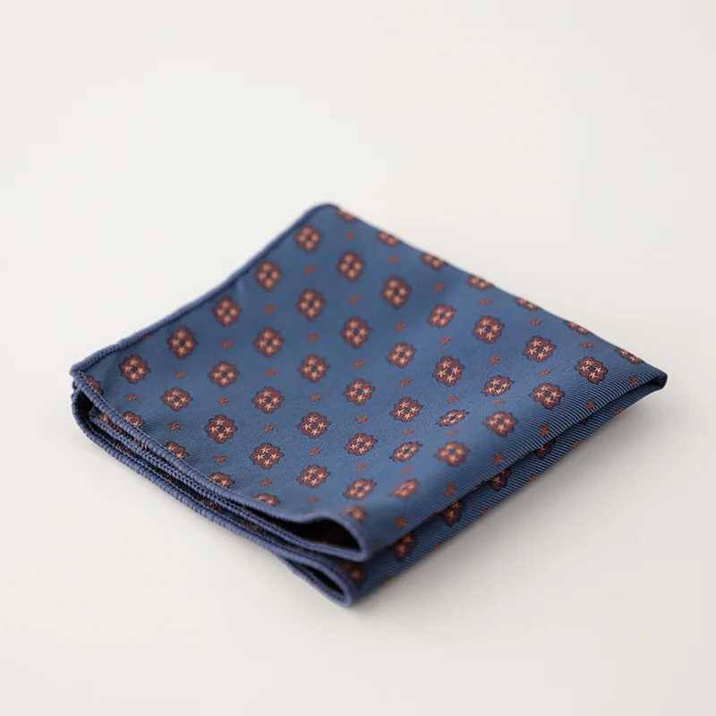 23cm New Design Mens Green Brown Pocket Square Floral Polyester Soft Handkerchief Wedding Party Tuxedo Accessories Cravat Hanky