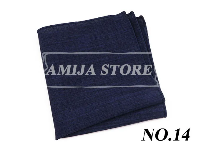 27Colors Solid Cotton Handkerchief For Man Shirt Accessories Orange Coral Wedding Party Daily Suit Pocket Square Chest Towel Gif
