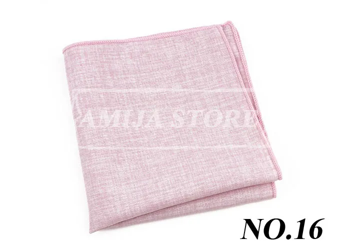 27Colors Solid Cotton Handkerchief For Man Shirt Accessories Orange Coral Wedding Party Daily Suit Pocket Square Chest Towel Gif