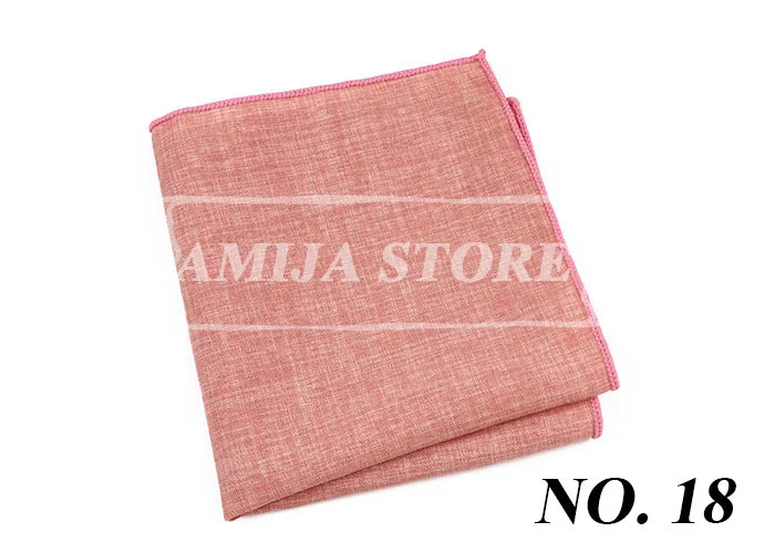 27Colors Solid Cotton Handkerchief For Man Shirt Accessories Orange Coral Wedding Party Daily Suit Pocket Square Chest Towel Gif
