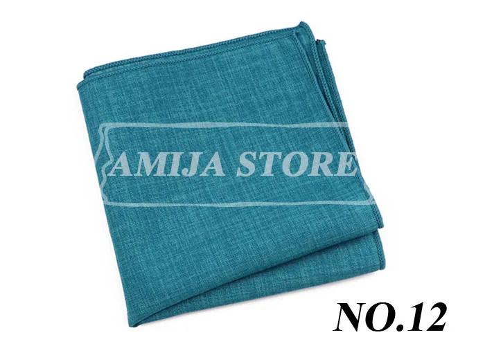 27Colors Solid Cotton Handkerchief For Man Shirt Accessories Orange Coral Wedding Party Daily Suit Pocket Square Chest Towel Gif
