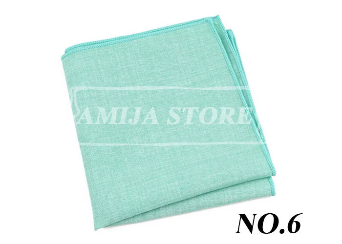 27Colors Solid Cotton Handkerchief For Man Shirt Accessories Orange Coral Wedding Party Daily Suit Pocket Square Chest Towel Gif