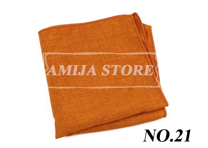 27Colors Solid Cotton Handkerchief For Man Shirt Accessories Orange Coral Wedding Party Daily Suit Pocket Square Chest Towel Gif
