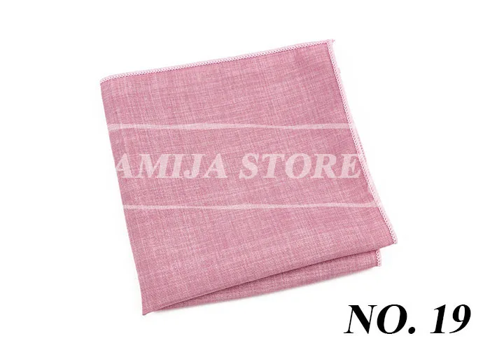 27Colors Solid Cotton Handkerchief For Man Shirt Accessories Orange Coral Wedding Party Daily Suit Pocket Square Chest Towel Gif