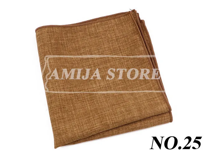 27Colors Solid Cotton Handkerchief For Man Shirt Accessories Orange Coral Wedding Party Daily Suit Pocket Square Chest Towel Gif
