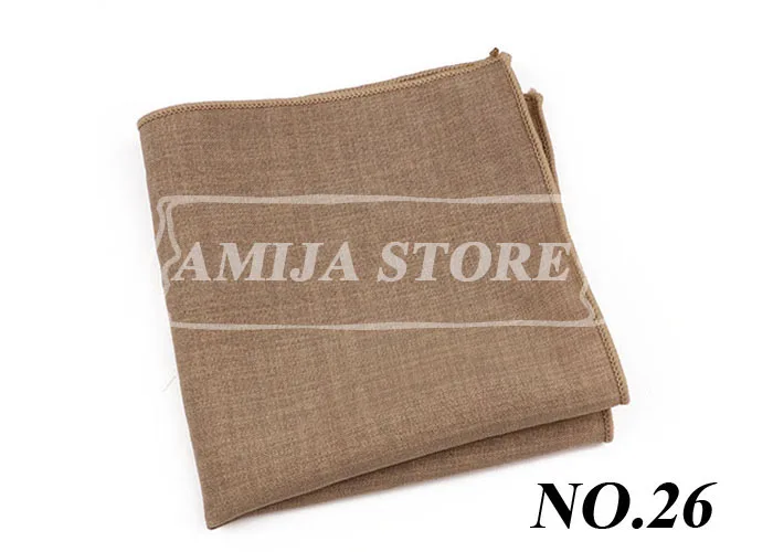 27Colors Solid Cotton Handkerchief For Man Shirt Accessories Orange Coral Wedding Party Daily Suit Pocket Square Chest Towel Gif