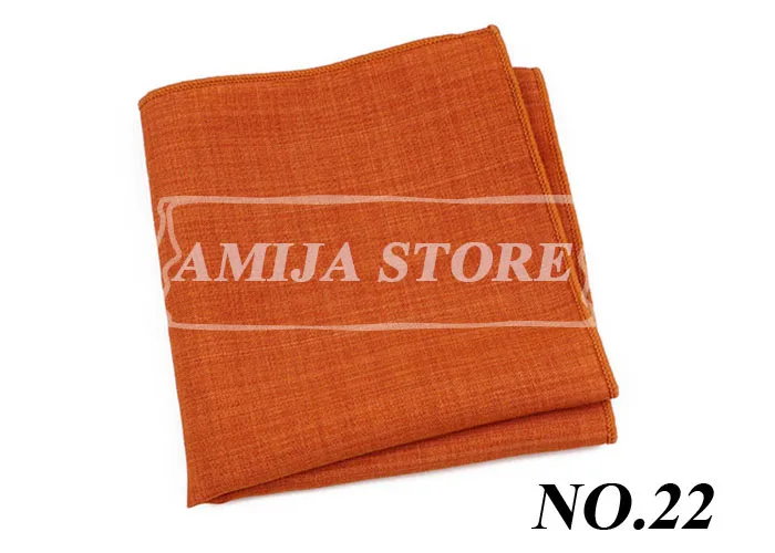 27Colors Solid Cotton Handkerchief For Man Shirt Accessories Orange Coral Wedding Party Daily Suit Pocket Square Chest Towel Gif