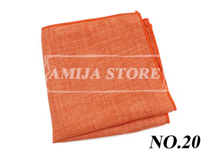 27Colors Solid Cotton Handkerchief For Man Shirt Accessories Orange Coral Wedding Party Daily Suit Pocket Square Chest Towel Gif
