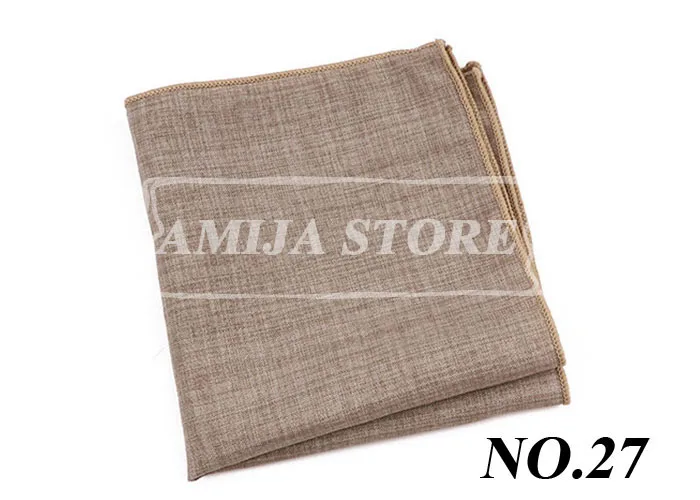 27Colors Solid Cotton Handkerchief For Man Shirt Accessories Orange Coral Wedding Party Daily Suit Pocket Square Chest Towel Gif