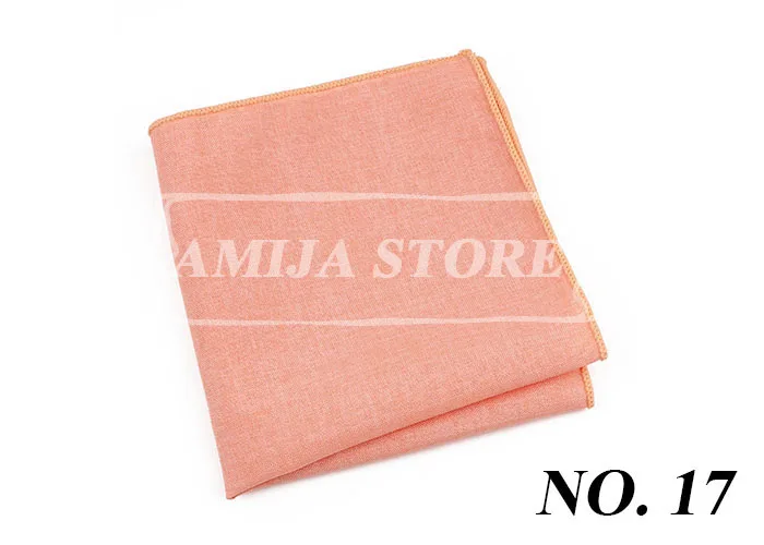 27Colors Solid Cotton Handkerchief For Man Shirt Accessories Orange Coral Wedding Party Daily Suit Pocket Square Chest Towel Gif
