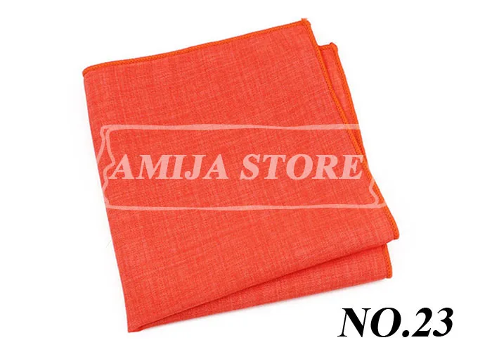 27Colors Solid Cotton Handkerchief For Man Shirt Accessories Orange Coral Wedding Party Daily Suit Pocket Square Chest Towel Gif