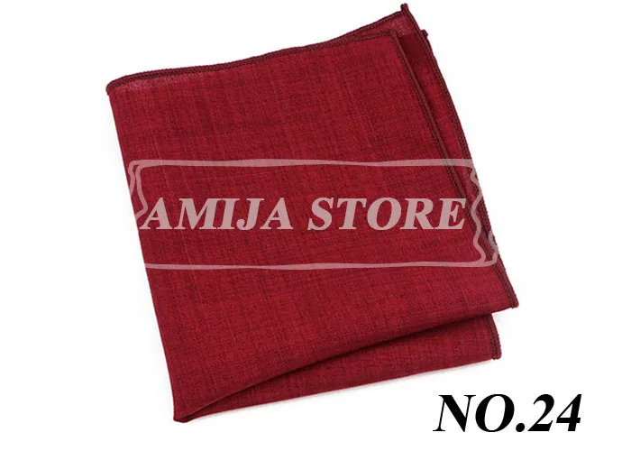 27Colors Solid Cotton Handkerchief For Man Shirt Accessories Orange Coral Wedding Party Daily Suit Pocket Square Chest Towel Gif