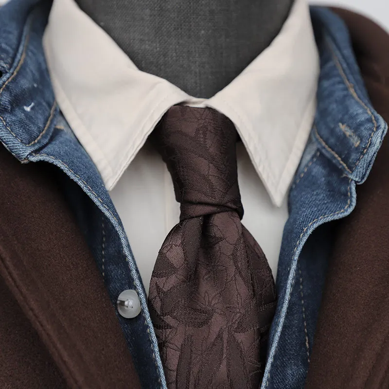 23CM Polyester Solid Color Brown Pocket Square Mens Vintage Floral Pattern White Handkerchif Tuxedo Suit Accessories Towel Hanky