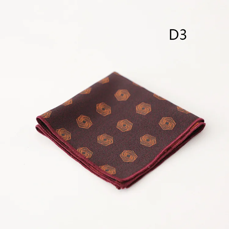 23cm Luxury Men Suit Pocket Square Floral Brown Red Handkerchief Polka Dot Striped Hanky Tuxedo Chest Towel Wedding Party Cravat