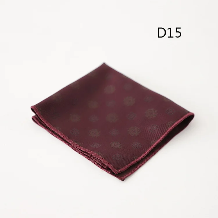 23cm Luxury Men Suit Pocket Square Floral Brown Red Handkerchief Polka Dot Striped Hanky Tuxedo Chest Towel Wedding Party Cravat