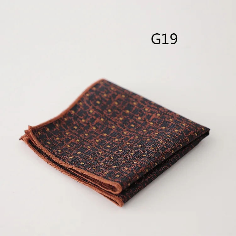23cm Luxury Men Suit Pocket Square Floral Brown Red Handkerchief Polka Dot Striped Hanky Tuxedo Chest Towel Wedding Party Cravat