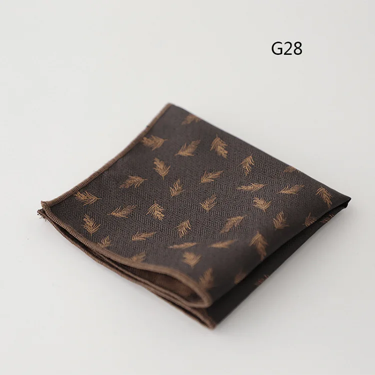 23cm Luxury Men Suit Pocket Square Floral Brown Red Handkerchief Polka Dot Striped Hanky Tuxedo Chest Towel Wedding Party Cravat