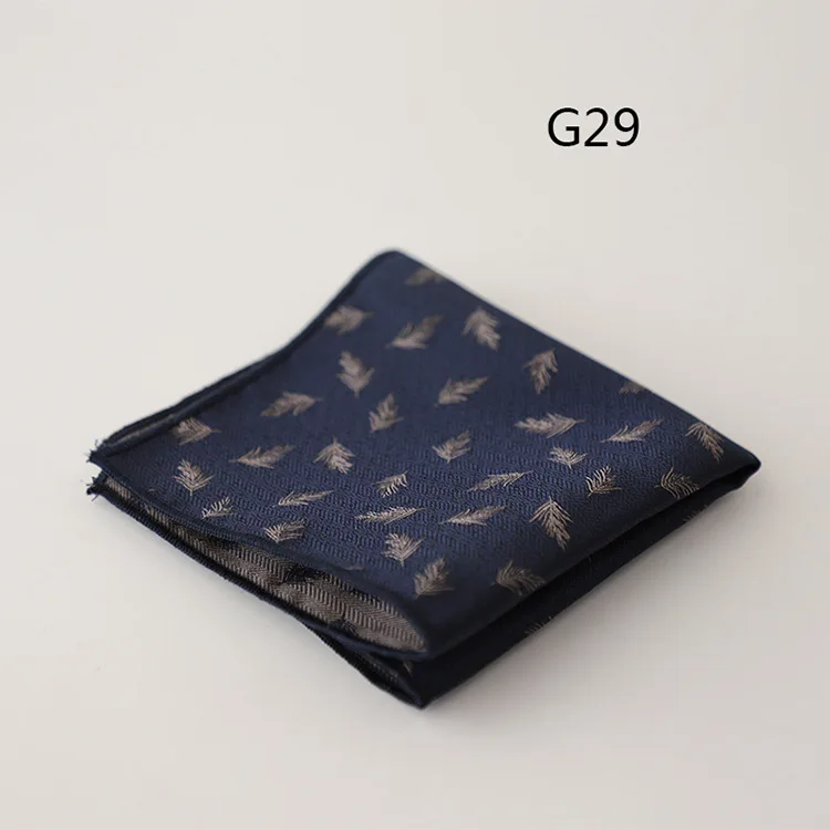 23cm Luxury Men Suit Pocket Square Floral Brown Red Handkerchief Polka Dot Striped Hanky Tuxedo Chest Towel Wedding Party Cravat