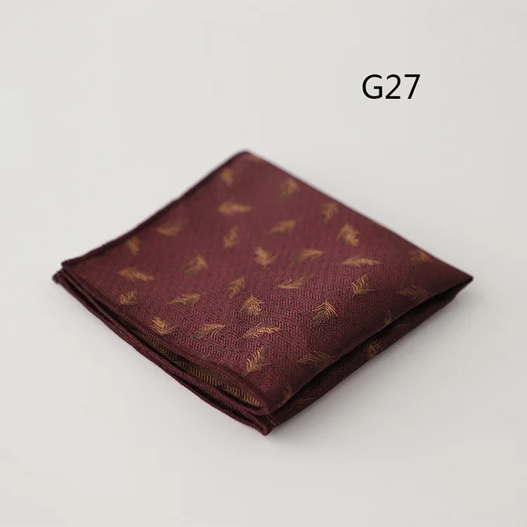 23cm Luxury Men Suit Pocket Square Floral Brown Red Handkerchief Polka Dot Striped Hanky Tuxedo Chest Towel Wedding Party Cravat