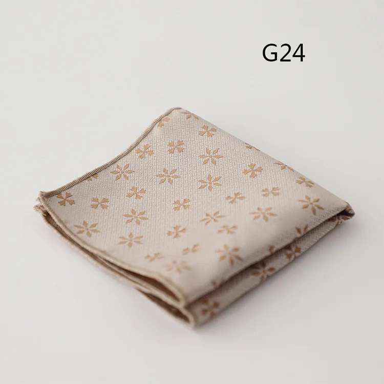 23cm Luxury Men Suit Pocket Square Floral Brown Red Handkerchief Polka Dot Striped Hanky Tuxedo Chest Towel Wedding Party Cravat