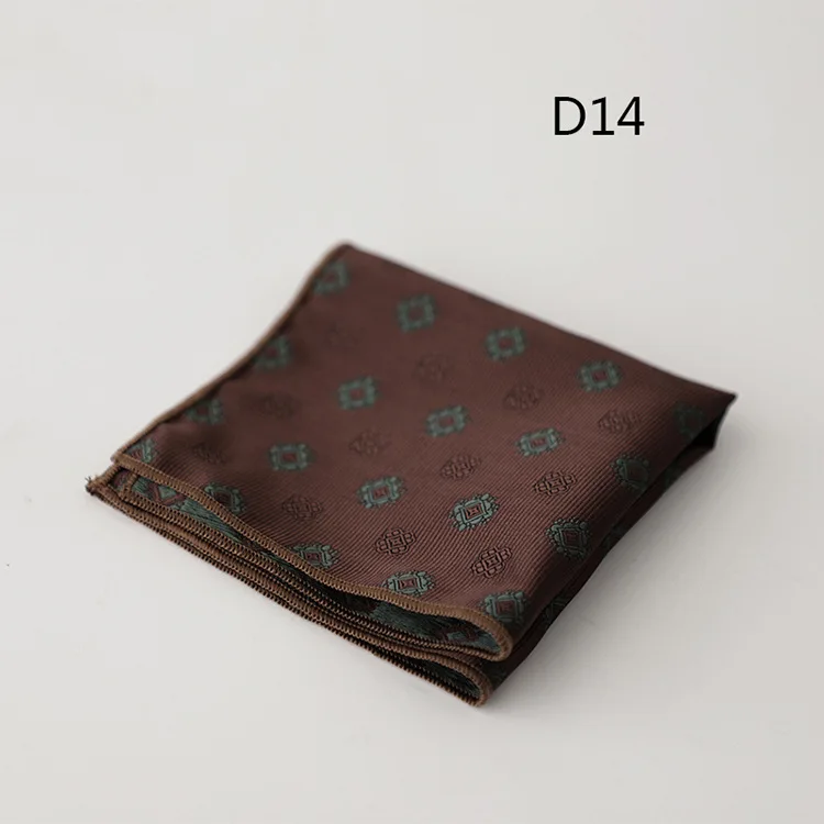 23cm Luxury Men Suit Pocket Square Floral Brown Red Handkerchief Polka Dot Striped Hanky Tuxedo Chest Towel Wedding Party Cravat