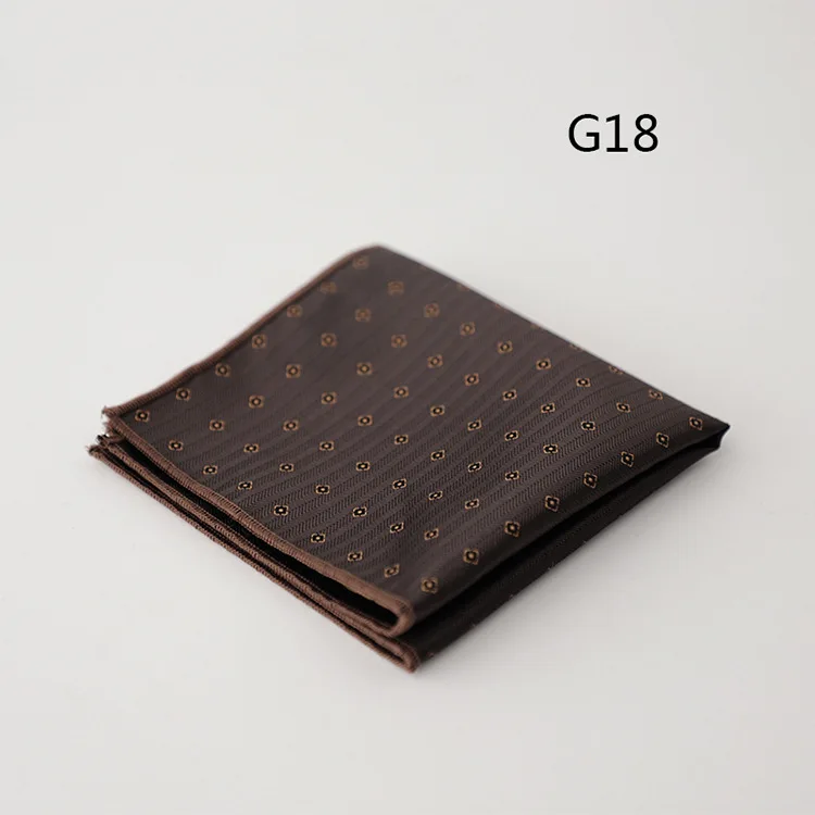 23cm Luxury Men Suit Pocket Square Floral Brown Red Handkerchief Polka Dot Striped Hanky Tuxedo Chest Towel Wedding Party Cravat