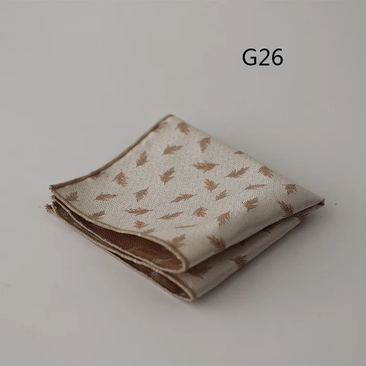 23cm Luxury Men Suit Pocket Square Floral Brown Red Handkerchief Polka Dot Striped Hanky Tuxedo Chest Towel Wedding Party Cravat