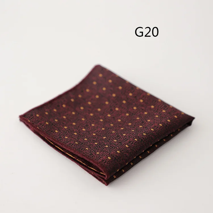 23cm Luxury Men Suit Pocket Square Floral Brown Red Handkerchief Polka Dot Striped Hanky Tuxedo Chest Towel Wedding Party Cravat