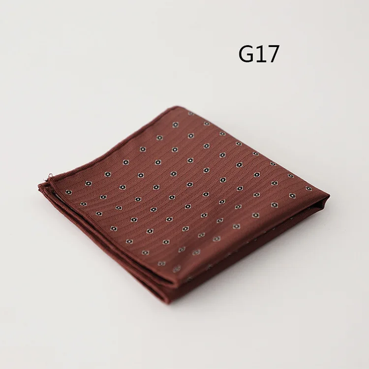 23cm Luxury Men Suit Pocket Square Floral Brown Red Handkerchief Polka Dot Striped Hanky Tuxedo Chest Towel Wedding Party Cravat