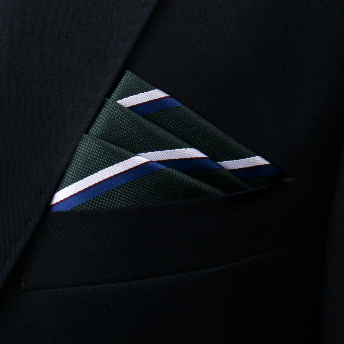 Brand Kerchief Man Dark Blue Striped April Fool's Day Fit Formal Party Pocket Square Handkerchiefs Suit Accessories Men Necktie