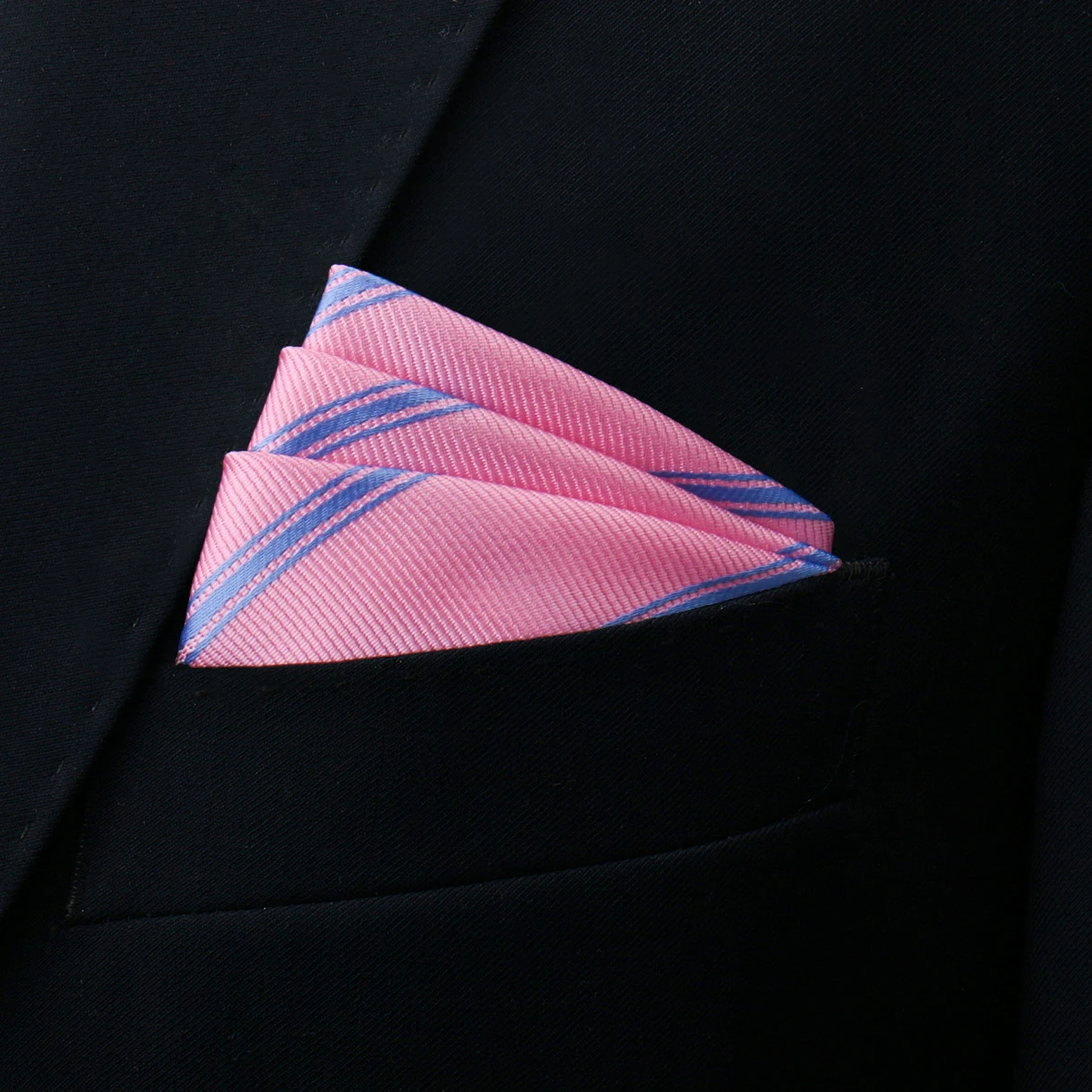Brand Kerchief Man Dark Blue Striped April Fool's Day Fit Formal Party Pocket Square Handkerchiefs Suit Accessories Men Necktie