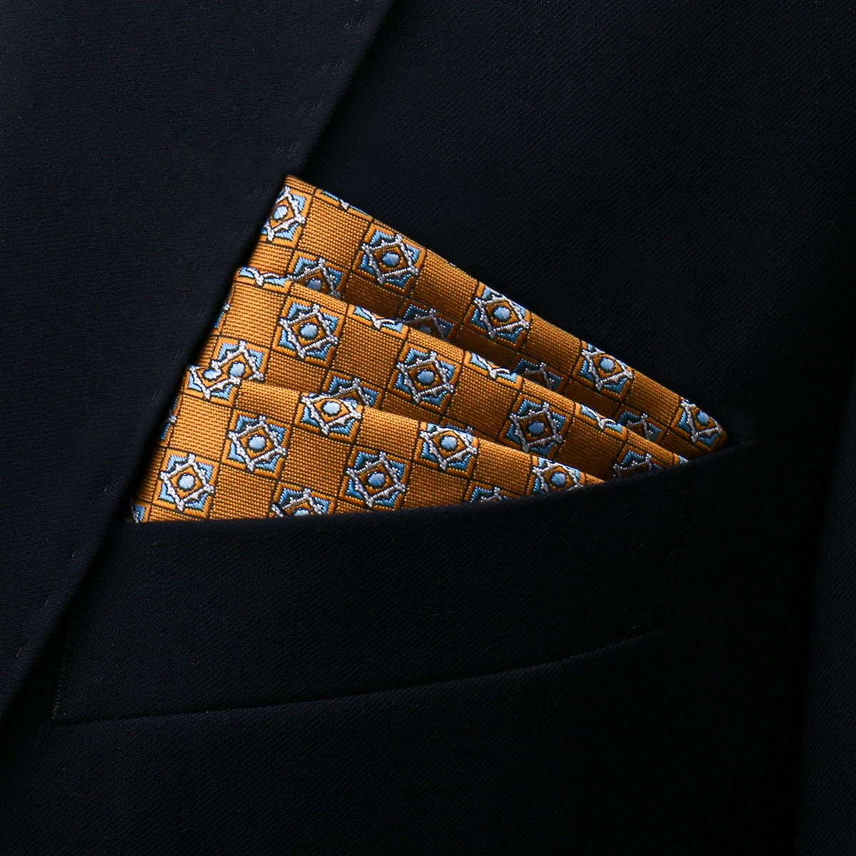 Brand Kerchief Man Dark Blue Striped April Fool's Day Fit Formal Party Pocket Square Handkerchiefs Suit Accessories Men Necktie