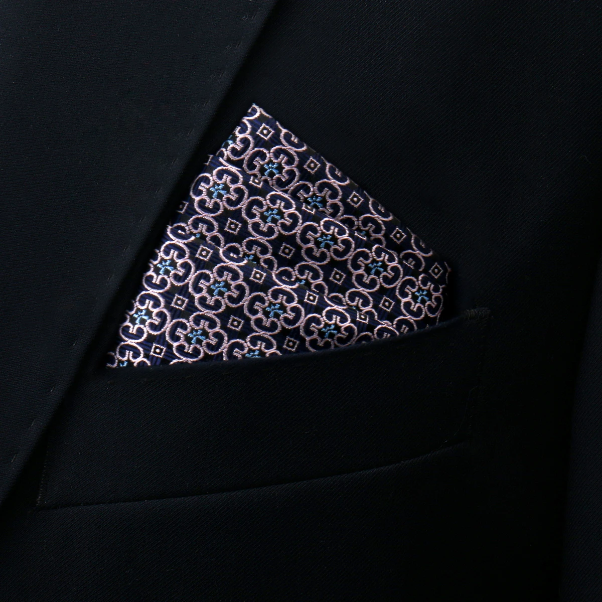 Brand Kerchief Man Dark Blue Striped April Fool's Day Fit Formal Party Pocket Square Handkerchiefs Suit Accessories Men Necktie
