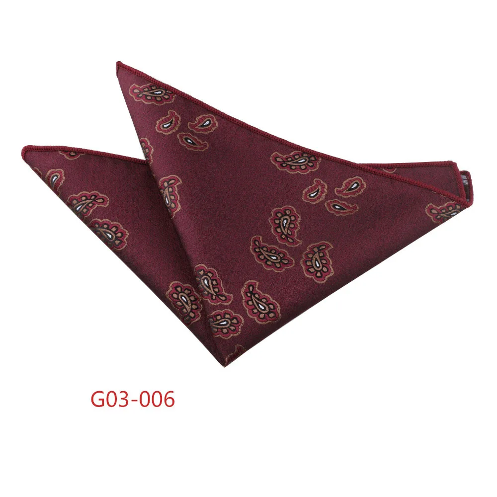 Trendy Brown Pocket Square Men Fashion Navy Flower Striped Handkerchief Small Scarf Wedding Party Suit Accessories Elegant Hanky