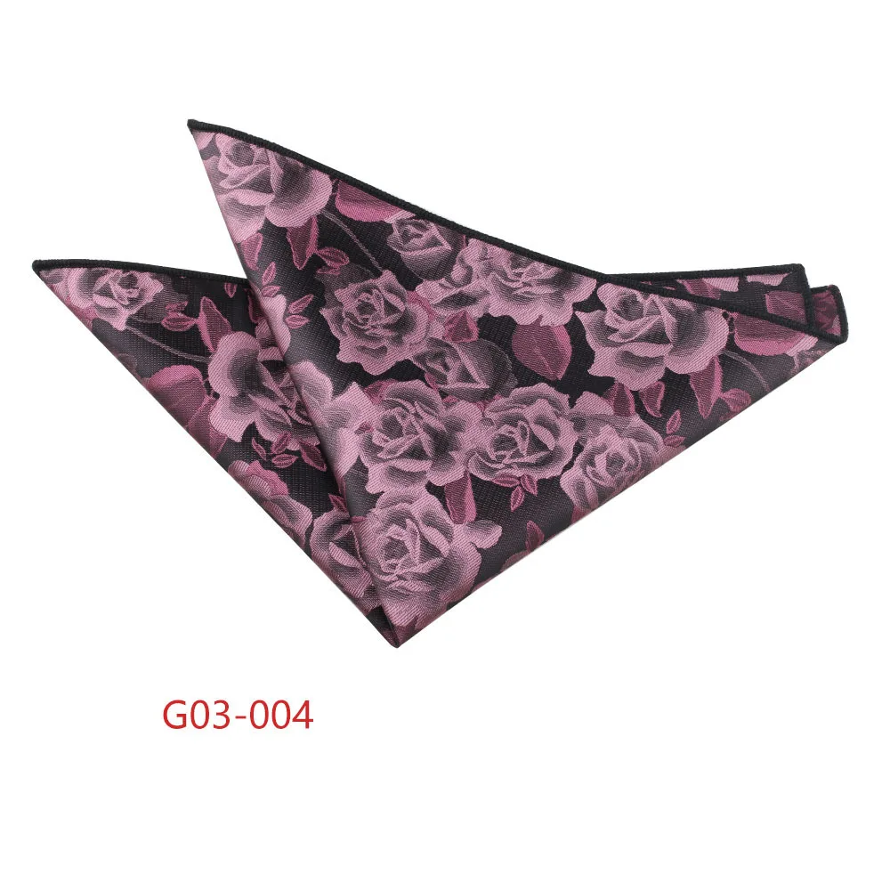 Trendy Brown Pocket Square Men Fashion Navy Flower Striped Handkerchief Small Scarf Wedding Party Suit Accessories Elegant Hanky