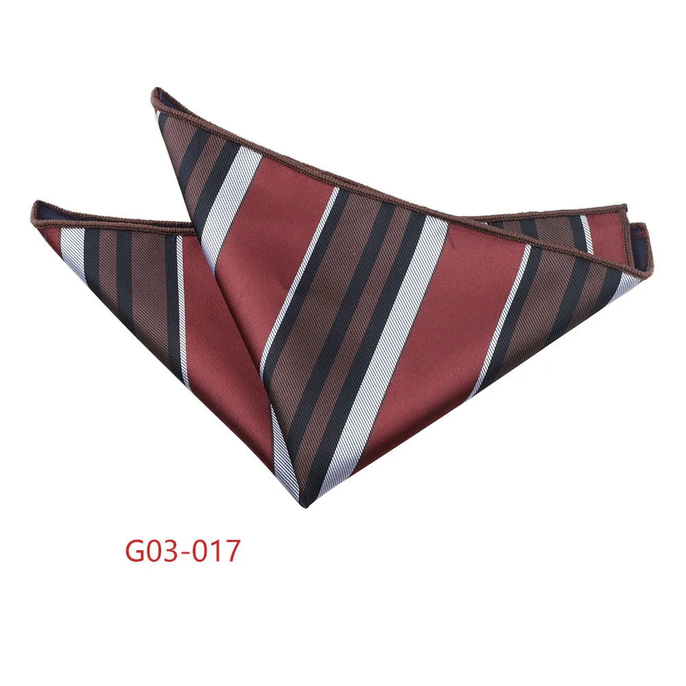 Trendy Brown Pocket Square Men Fashion Navy Flower Striped Handkerchief Small Scarf Wedding Party Suit Accessories Elegant Hanky