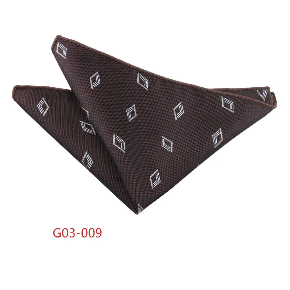Trendy Brown Pocket Square Men Fashion Navy Flower Striped Handkerchief Small Scarf Wedding Party Suit Accessories Elegant Hanky