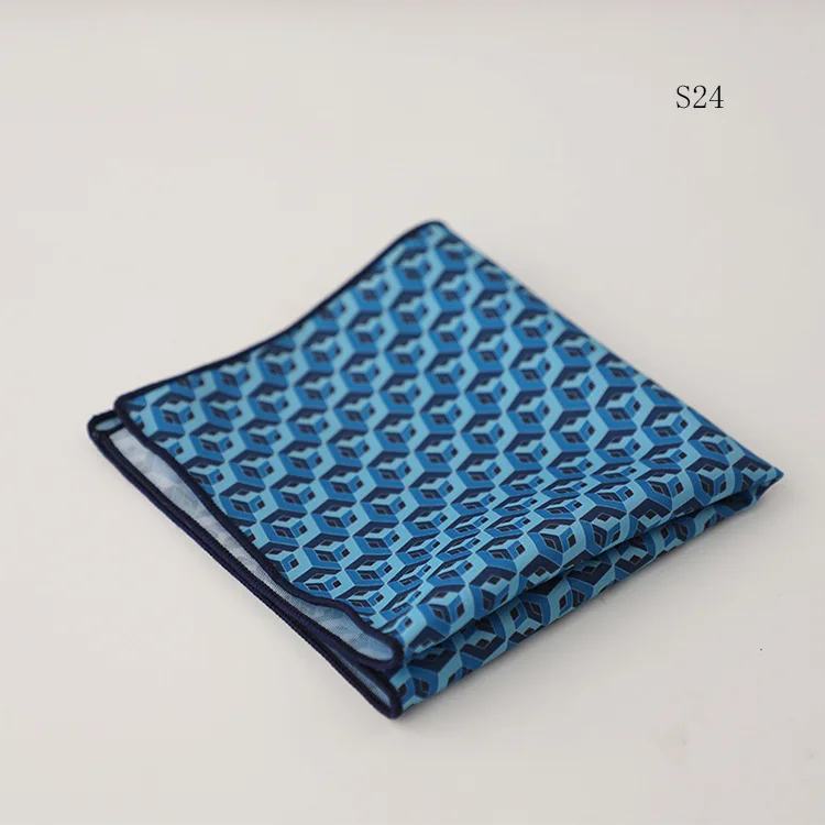 Hongkong Street Style Flower Dots Printed Pocket Square Men Adult Brown Navy Animal Handkerchief Towel Formal Suit Tuxedo Hanky