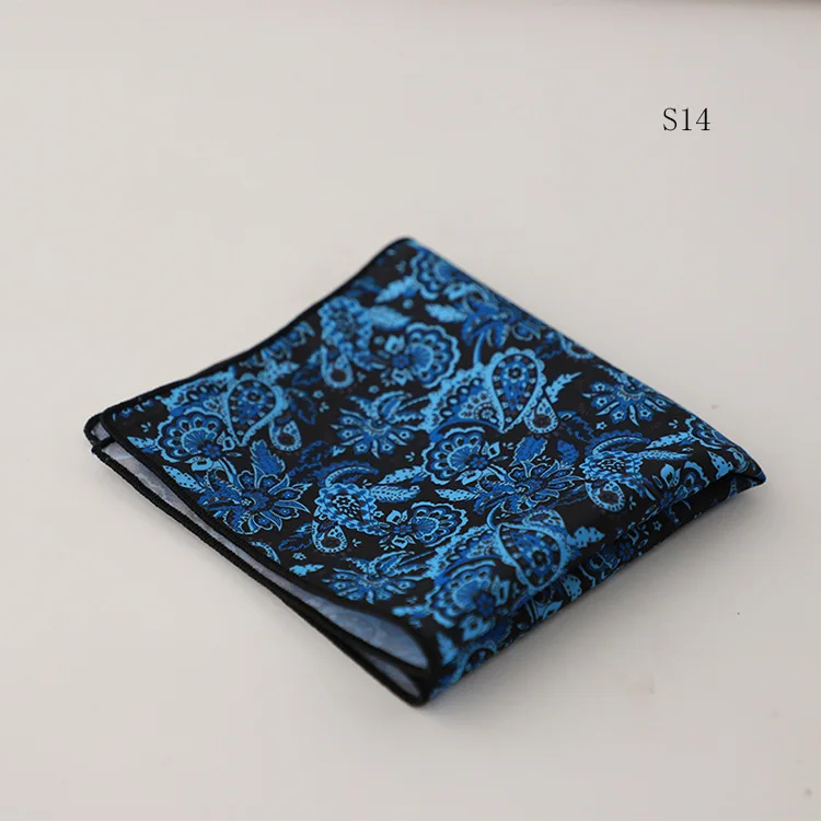 Hongkong Street Style Flower Dots Printed Pocket Square Men Adult Brown Navy Animal Handkerchief Towel Formal Suit Tuxedo Hanky