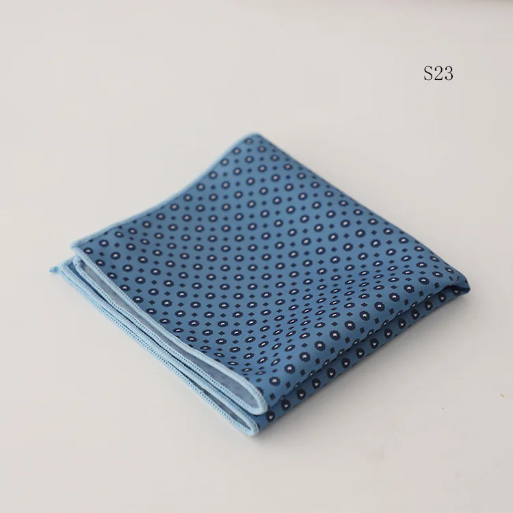 Hongkong Street Style Flower Dots Printed Pocket Square Men Adult Brown Navy Animal Handkerchief Towel Formal Suit Tuxedo Hanky