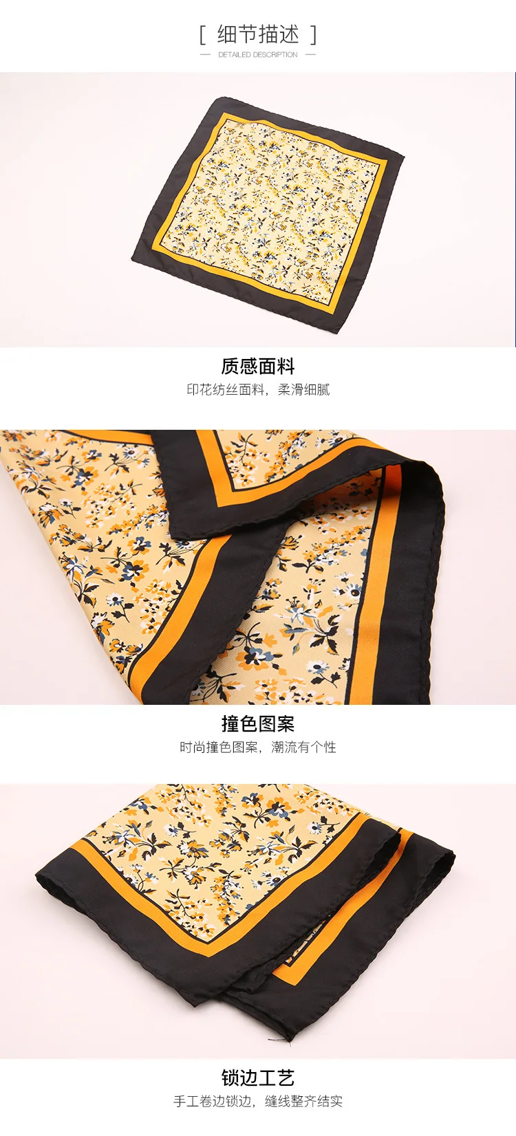 28CM Vintage Floral Handkerchief Men Suit Formal Pocket Square Silk Paisley Hanky Ladies Travel Wristband Bag Accessories Scarf