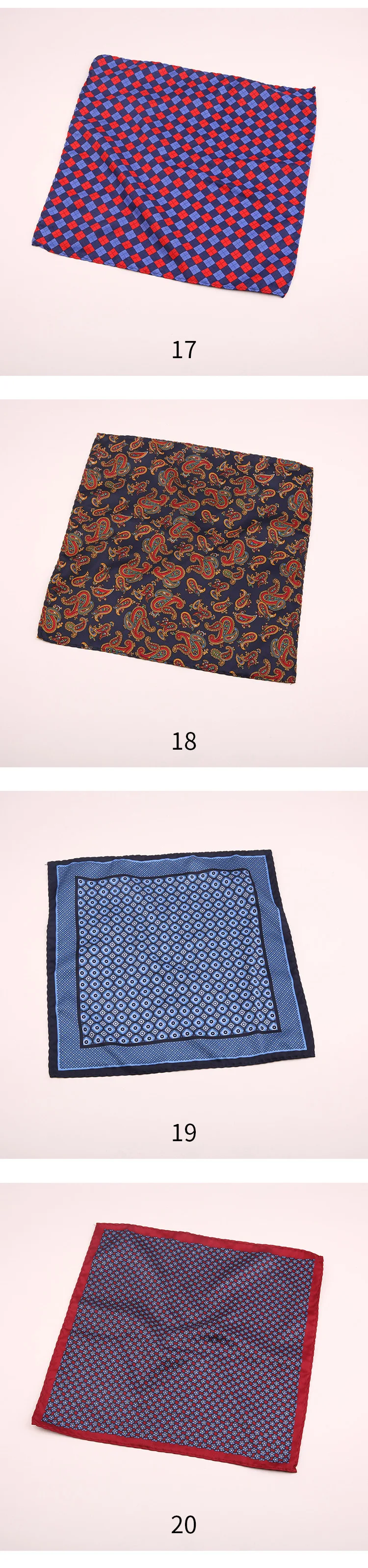 28CM Vintage Floral Handkerchief Men Suit Formal Pocket Square Silk Paisley Hanky Ladies Travel Wristband Bag Accessories Scarf