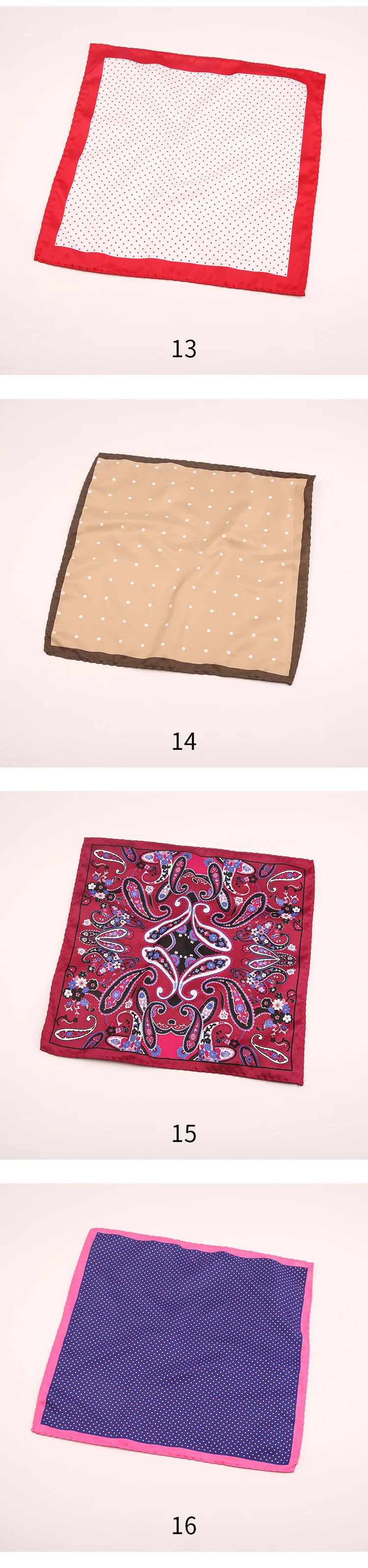 28CM Vintage Floral Handkerchief Men Suit Formal Pocket Square Silk Paisley Hanky Ladies Travel Wristband Bag Accessories Scarf