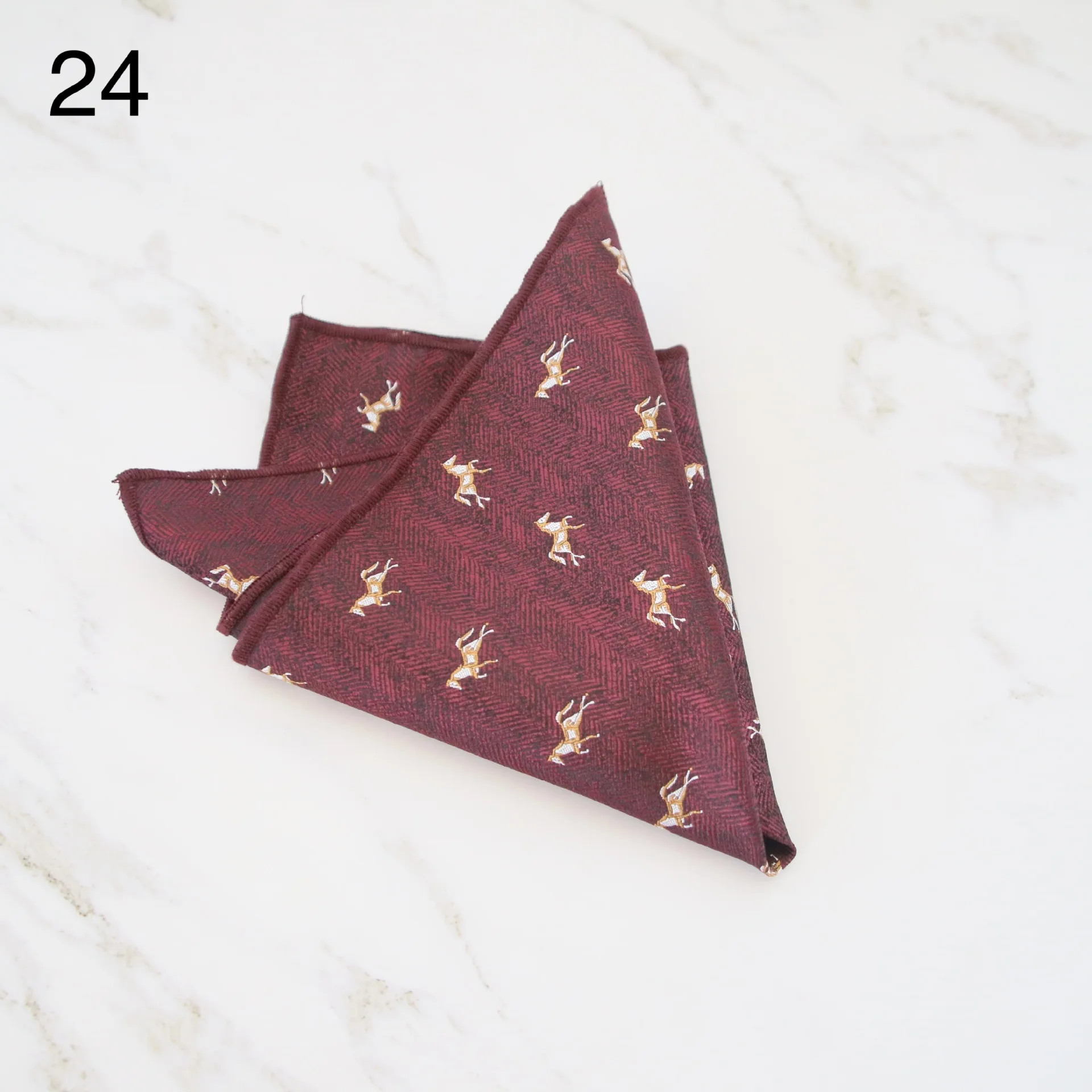Cartoon Animal Lions Horses Pocket Square Men Novelty Polyester Striped Navy Handkercheif Formal Business Men's Suit Shirt Hanky